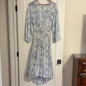 Vince Light Blue Floral High Low Dress